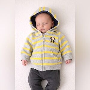 Carter's Striped Gray and Yellow Kids Hoodie